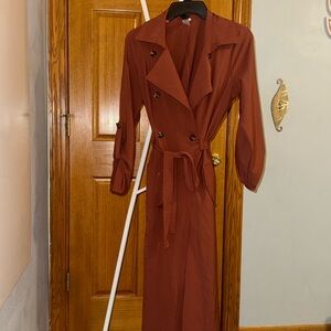 Rust Double-Breasted Trench Coat Windsor